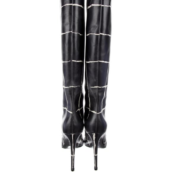Balenciaga Windowpane Knee Boots - Picture 4 of 6